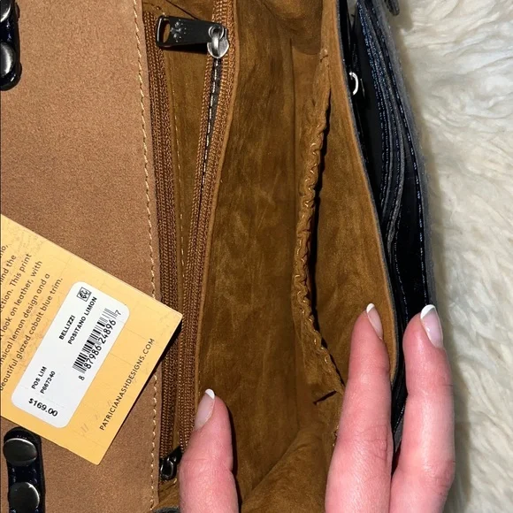 Patricia Nash Black and Yellow Lemon Crossbody Bag - Picture 7 of 10